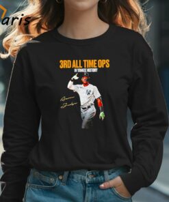 New York Yankees Aaron Judge 3rd All Time Ops In Yankee History Signature Shirt 3