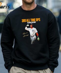 New York Yankees Aaron Judge 3rd All Time Ops In Yankee History Signature Shirt 4