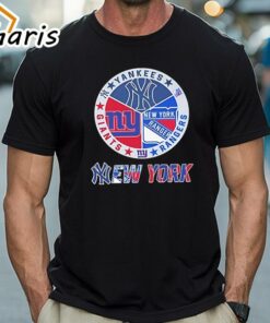 New York Yankees New York Giants New York Rangers Sports City Fan Proud T- Shirt