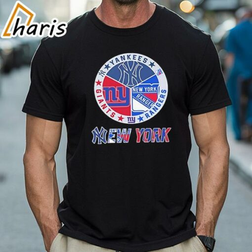 New York Yankees New York Giants New York Rangers Sports City Fan Proud T- Shirt