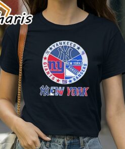 New York Yankees New York Giants New York Rangers Sports City Fan Proud T- Shirt