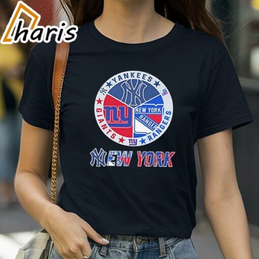 New York Yankees New York Giants New York Rangers Sports City Fan Proud T- Shirt