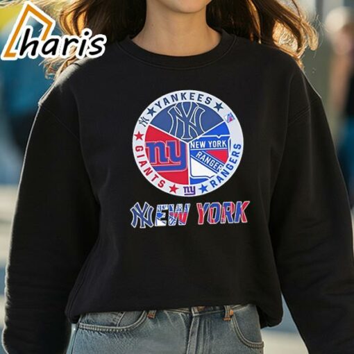 New York Yankees New York Giants New York Rangers Sports City Fan Proud T- Shirt