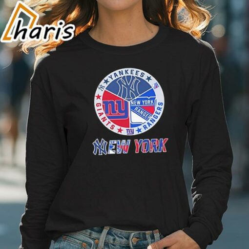 New York Yankees New York Giants New York Rangers Sports City Fan Proud T- Shirt