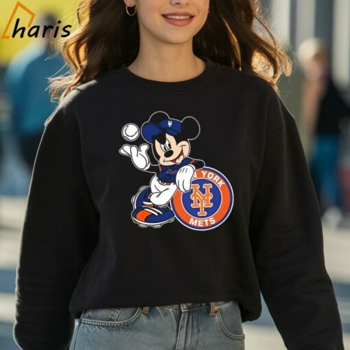 Nice Mickey Mouse Hat New York Mets Baseball Shirt