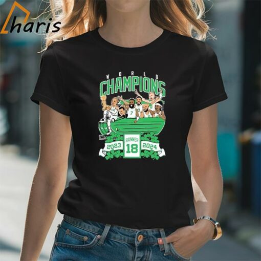 Official Boston Celtics NBA World Champions Banner 18 2023-2024 Shirt