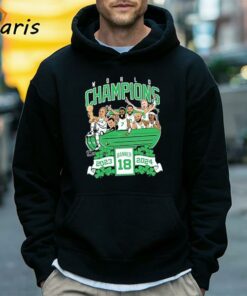 Official Boston Celtics NBA World Champions Banner 18 2023 2024 Shirt 5