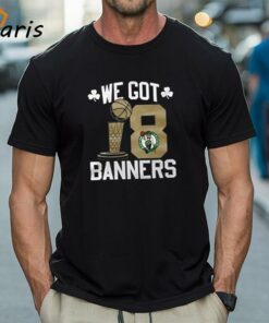 Official Boston Celtics Stadium Essentials 2024 NBA Finals Champions 18 Banners Shirt