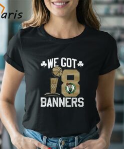 Official Boston Celtics Stadium Essentials 2024 NBA Finals Champions 18 Banners Shirt