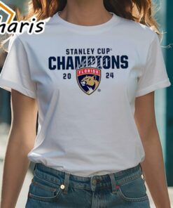 Official Florida Panthers Fanatics White 2024 Stanley Cup Champions T-Shirt