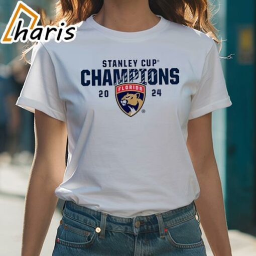 Official Florida Panthers Fanatics White 2024 Stanley Cup Champions T-Shirt