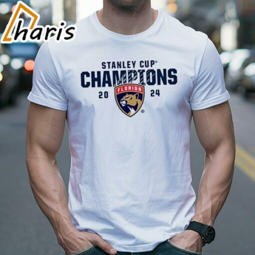 Official Florida Panthers Fanatics White 2024 Stanley Cup Champions T-Shirt