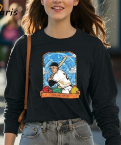 Official Sf Giants Willie Mays Legend to the GOAT T Shirt 4