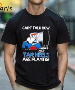 Oklahoma City Thunder Snoopy Watching Tv Can’t Talk Now My Tar Heels Are Playing Shirt