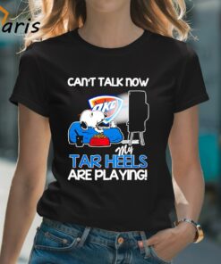 Oklahoma City Thunder Snoopy Watching Tv Can’t Talk Now My Tar Heels Are Playing Shirt