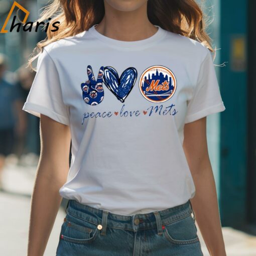 Peace Love New York Mets Logo Shirt