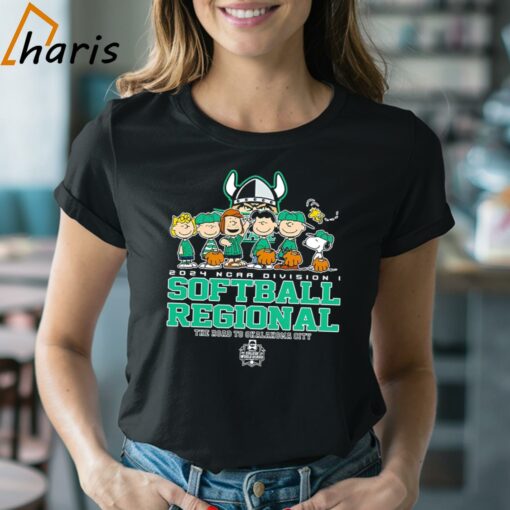 Peanuts Characters 2024 Ncaa Division I Softball Regional Cleveland State Vikings Logo Shirt