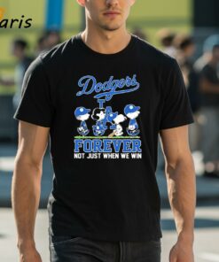 Peanuts Characters Walking Forever Not Just When We Win LA Dodgers Shirt