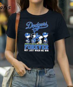Peanuts Characters Walking Forever Not Just When We Win LA Dodgers Shirt