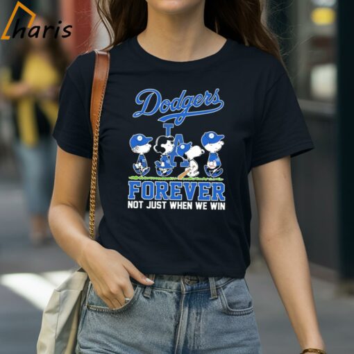 Peanuts Characters Walking Forever Not Just When We Win LA Dodgers Shirt