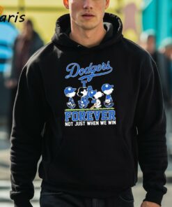 Peanuts Characters Walking Forever Not Just When We Win LA Dodgers Shirt 3