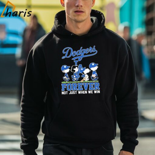 Peanuts Characters Walking Forever Not Just When We Win LA Dodgers Shirt