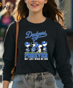 Peanuts Characters Walking Forever Not Just When We Win LA Dodgers Shirt 4