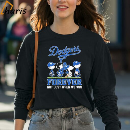 Peanuts Characters Walking Forever Not Just When We Win LA Dodgers Shirt