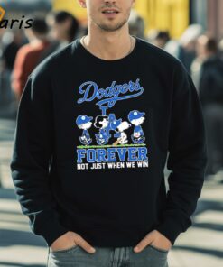 Peanuts Characters Walking Forever Not Just When We Win LA Dodgers Shirt 5
