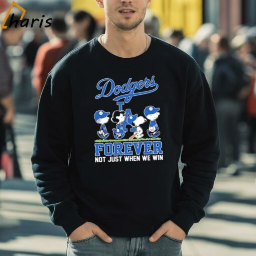 Peanuts Characters Walking Forever Not Just When We Win LA Dodgers Shirt