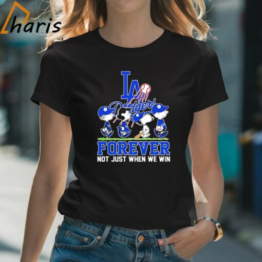 Peanuts Fan Team Los Angeles Dodgers Baseball Forever Not Just When We Win 2024 T-shirt