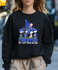 Peanuts Fan Team Los Angeles Dodgers Baseball Forever Not Just When We Win 2024 T shirt 3