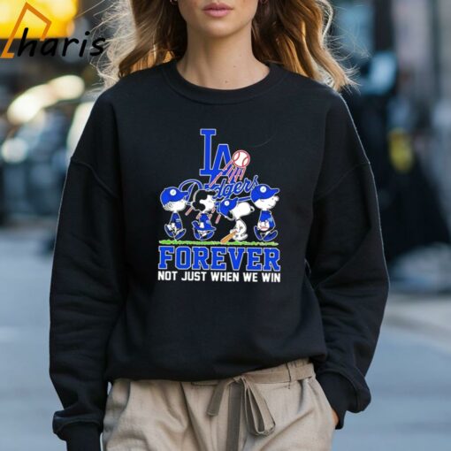 Peanuts Fan Team Los Angeles Dodgers Baseball Forever Not Just When We Win 2024 T-shirt