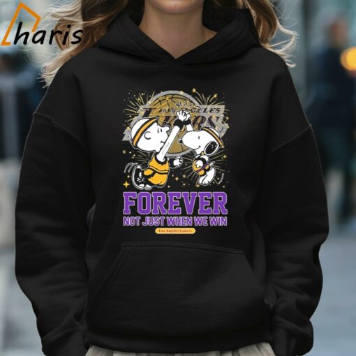 Peanuts Snoopy And Charlie Brown High Five Los Angeles Lakers Forever Not Just When We Win Shirt