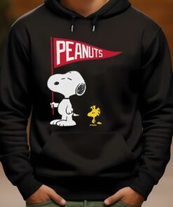 Peanuts Snoopy And Woodstock Flag Mens T Shirt 3