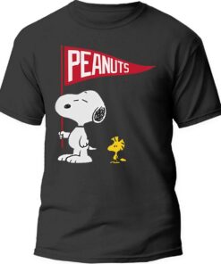 Peanuts Snoopy And Woodstock Flag Mens T Shirt 4