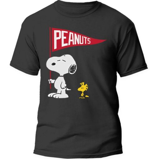 Peanuts Snoopy And Woodstock Flag Men’s T-Shirt