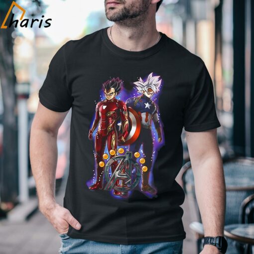 Rare Goku Vegeta Dragon Ball Marvel Avengers T-shirt