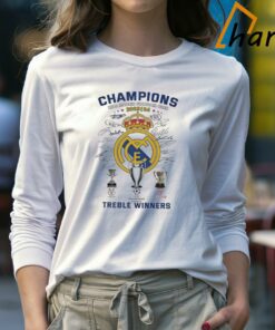 Real Madrid Treble Winners Champions League 2024 Signs T-shirt 3 Real Madrid Treble Winners Champions League 2024 Signs T shirt 4
