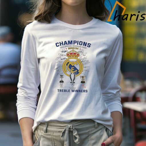 Real Madrid Treble Winners Champions League 2024 Signs T-shirt