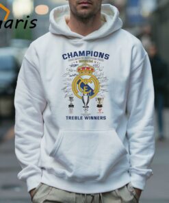 Real Madrid Treble Winners Champions League 2024 Signs T-shirt 4 Real Madrid Treble Winners Champions League 2024 Signs T shirt 5