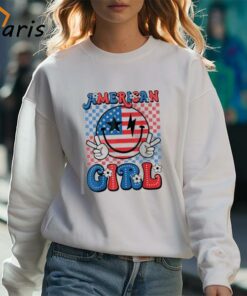 Retro Groovy Fourth 4th of July Smile American Girl T-Shirt 2 Retro Groovy Fourth 4th of July Smile American Girl T Shirt 3