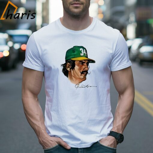 Rollie Fingers 34 Oakland Silhouette Baseball Pitcher Signature Shirt