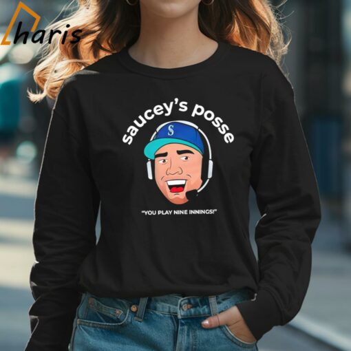 Saucey’s Posse You Play Nine Innings Seattle Mariners Cartoon Shirt