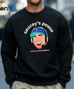 Sauceys Posse You Play Nine Innings Seattle Mariners Cartoon Shirt 4