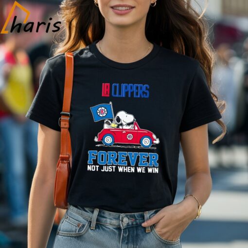 Snoopy And Woodstock Driving Car LA Clippers Forever Not Just When We Win Shirt