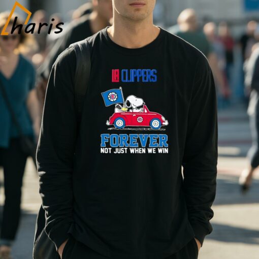 Snoopy And Woodstock Driving Car LA Clippers Forever Not Just When We Win Shirt