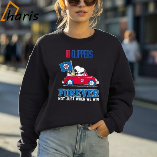 Snoopy And Woodstock Driving Car LA Clippers Forever Not Just When We Win Shirt