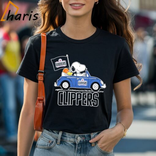 Snoopy And Woodstock Los Angeles Clippers On Car Shirt