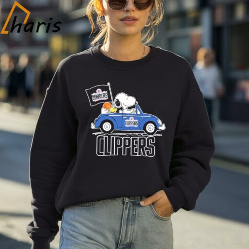 Snoopy And Woodstock Los Angeles Clippers On Car Shirt